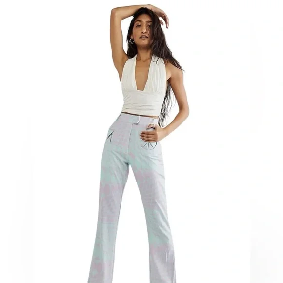 NWOT House of Sunny Purple Haze Party Pants and matching sample top, size S - Picture 2 of 7